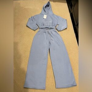 Zara long sleeve sweatsuit set with hoodie and wide leg pants size XS, S, M